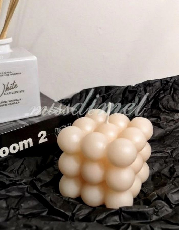 Bubble candle beige