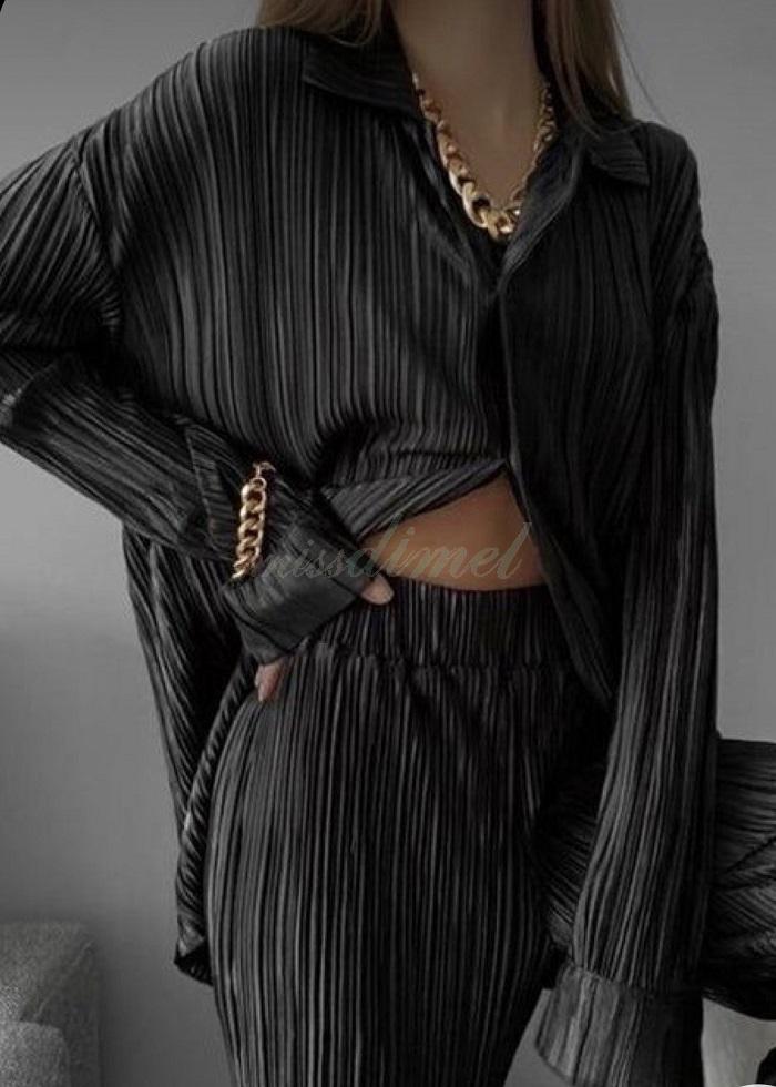 Zilda set πλισέ μαύρο