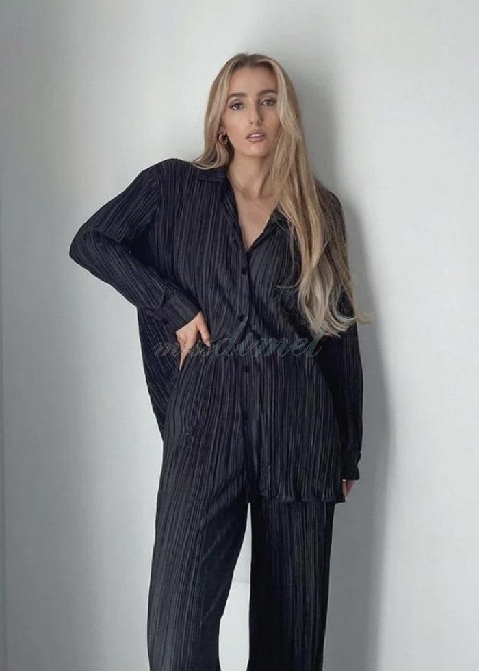 Zilda set πλισέ μαύρο - Image 3