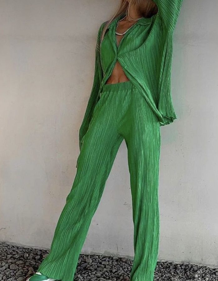 Zilda set πλισέ πράσινο