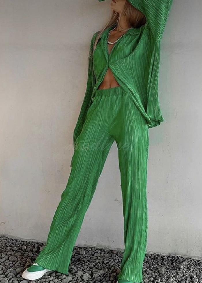 Zilda set πλισέ πράσινο