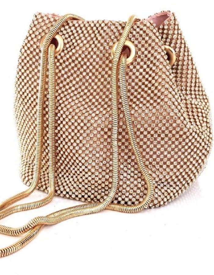 Τσάντα πουγκί με στρας