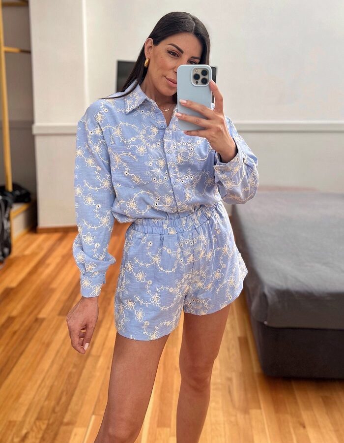 Dorina σετ κιπούρ σορτς - πουκάμισο