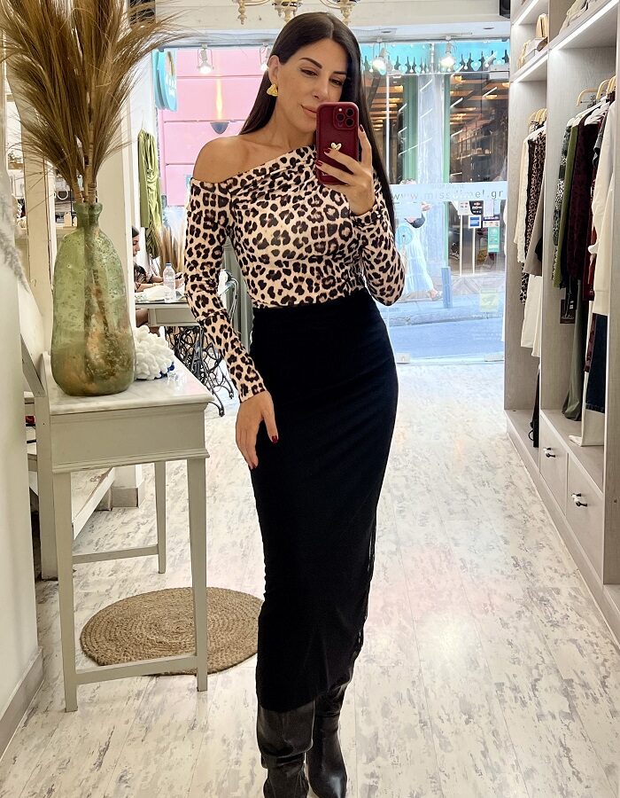 Glory midi φούστα με τούλι μαύρη