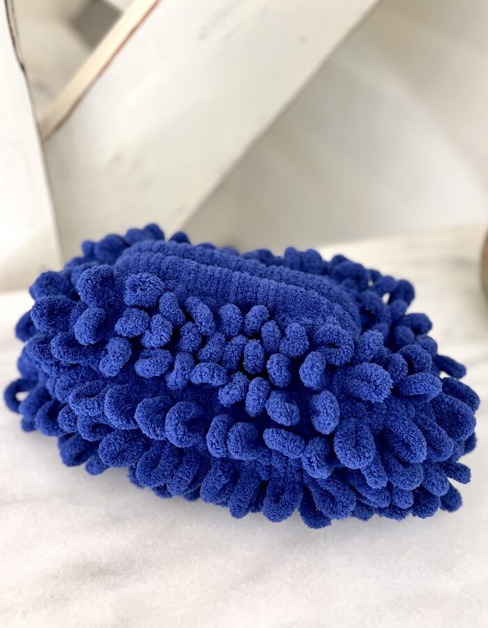 Χειροποίητη τσάντα puffy bag μπλε