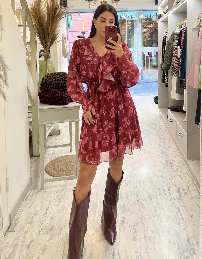 Grace boho φόρεμα με βολάν