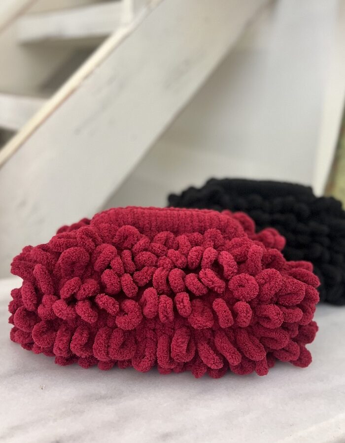 Χειροποίητη τσάντα puffy bag βυσσινί