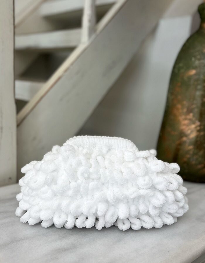 Χειροποίητη τσάντα puffy bag λευκή