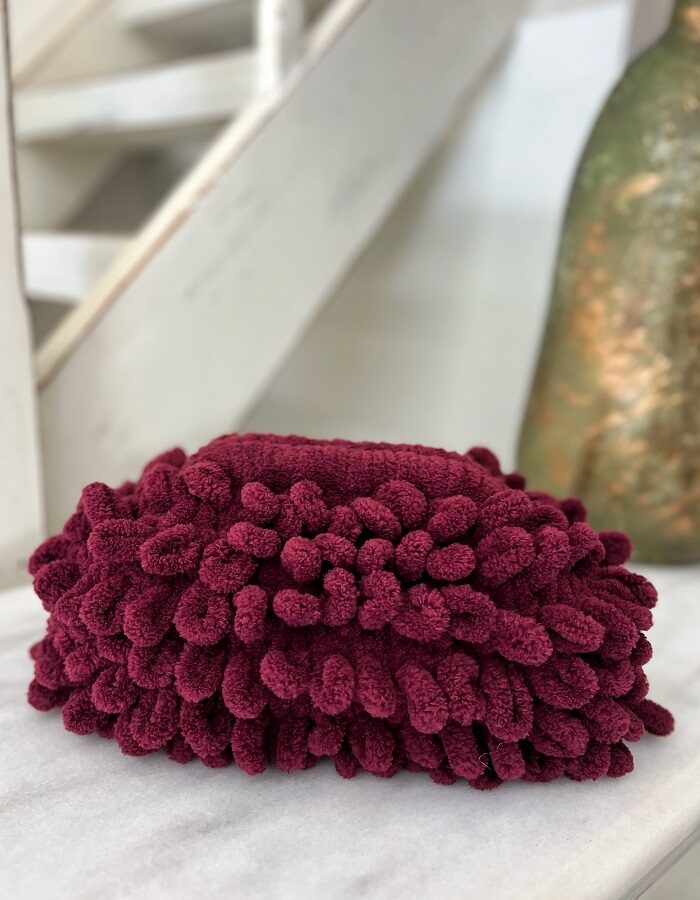 Χειροποίητη τσάντα puffy bag μπορντό