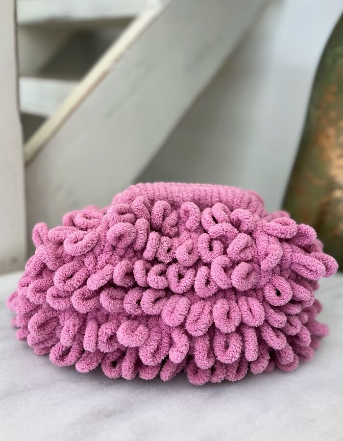 Χειροποίητη τσάντα puffy bag ροζ