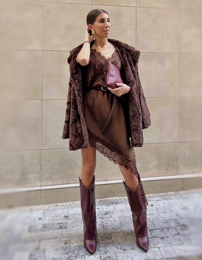 Viral lace dress σοκολά