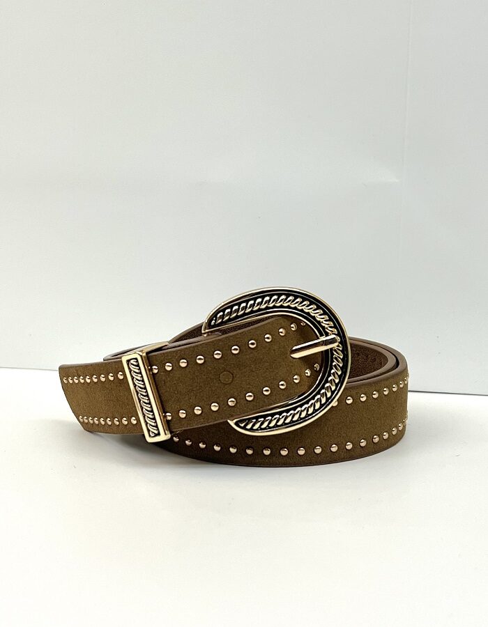 Ζώνη δέρμα καστόρι μπεζ