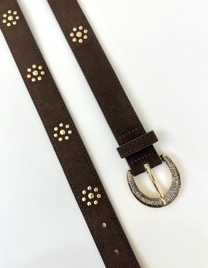 Ζώνη δέρμα καστόρι καφέ σκούρο