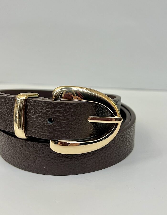 Ζώνη δερματίνη καφέ σκούρο