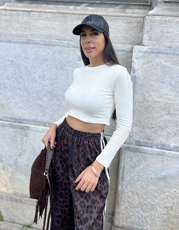 Lousi τοπ fleece λευκό