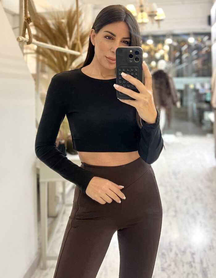 Lousi τοπ fleece μαύρο