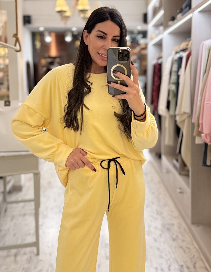 Velvet set μπανανί