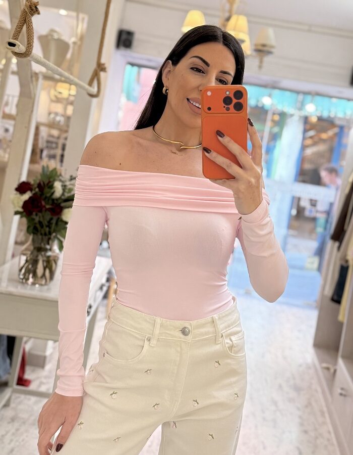 Fenia μπλούζα ροζ έξω ώμοι