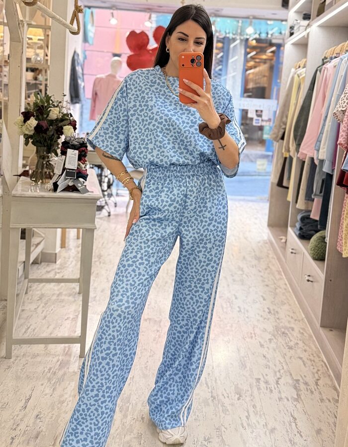 Luma σετ φόρμας λεοπάρ γαλάζιο
