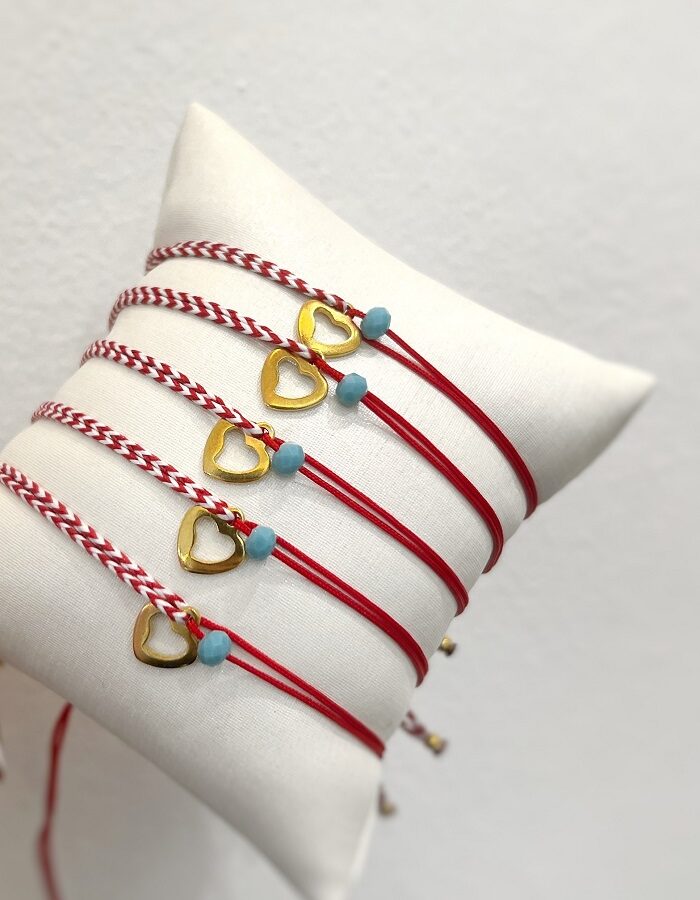 Βραχιόλι Μάρτης με καρδιά ατσάλι 