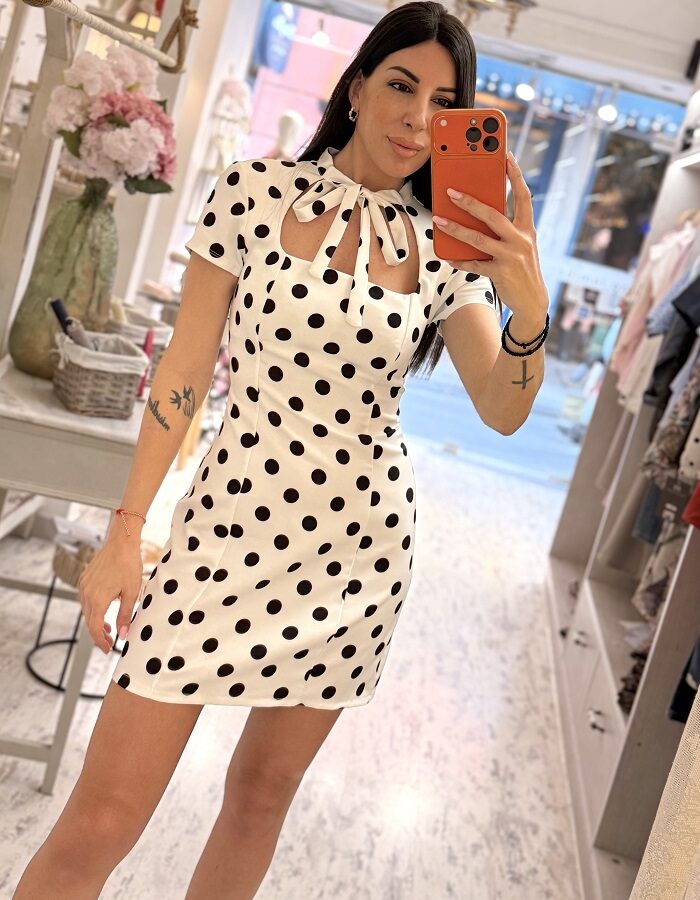 Polka dot mini φόρεμα
