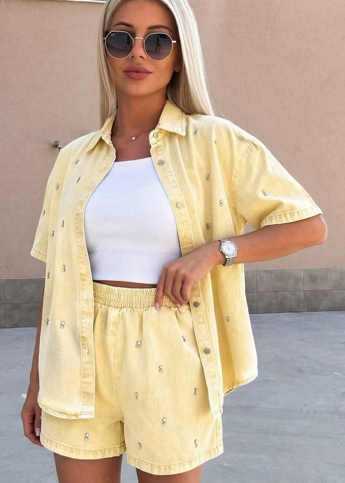 Crystal σετ τζιν βαμβακερό κίτρινο