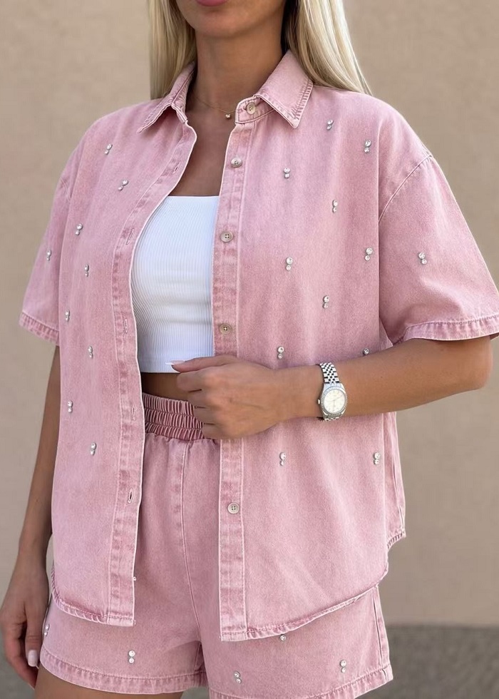 Crystal σετ τζιν βαμβακερό ροζ