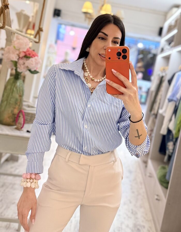 Glory πουκάμισο ριγέ γαλάζιο