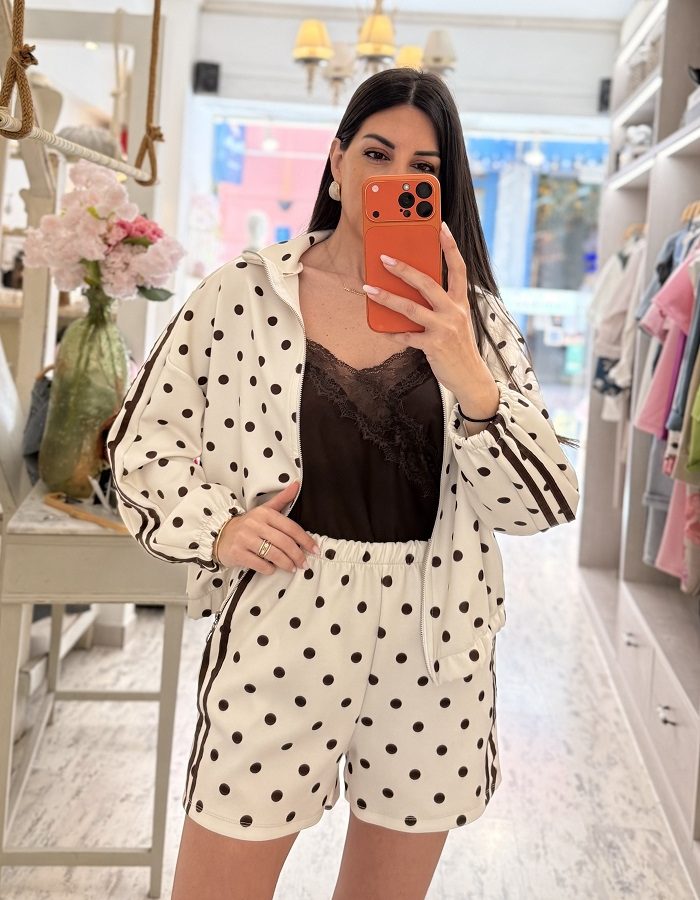 Polka αθλητικό σετ ζακέτα-σορτς