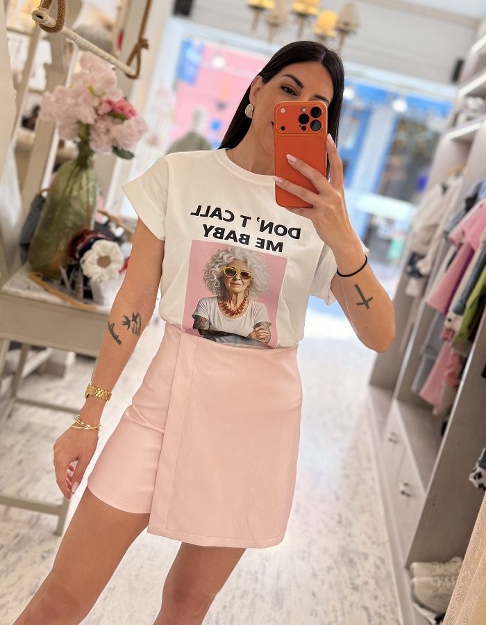 Don't call me baby t-shirt λευκό