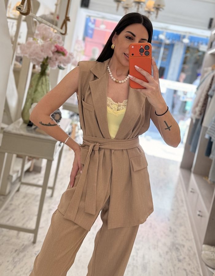 Ira σετ κοστούμι αμάνικο γιλέκο