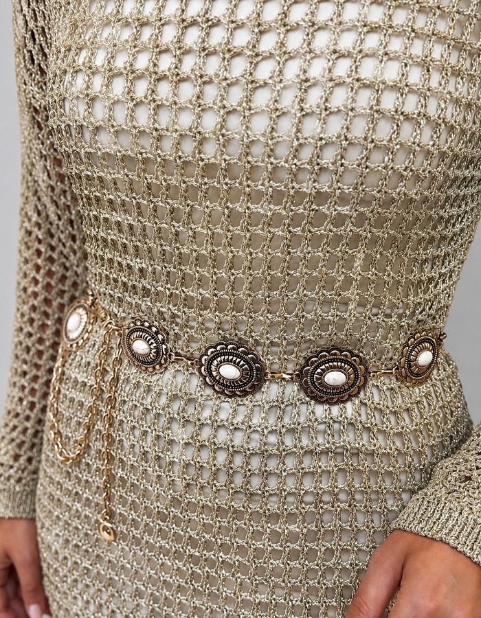 Boho vintage ζώνη χρυσή