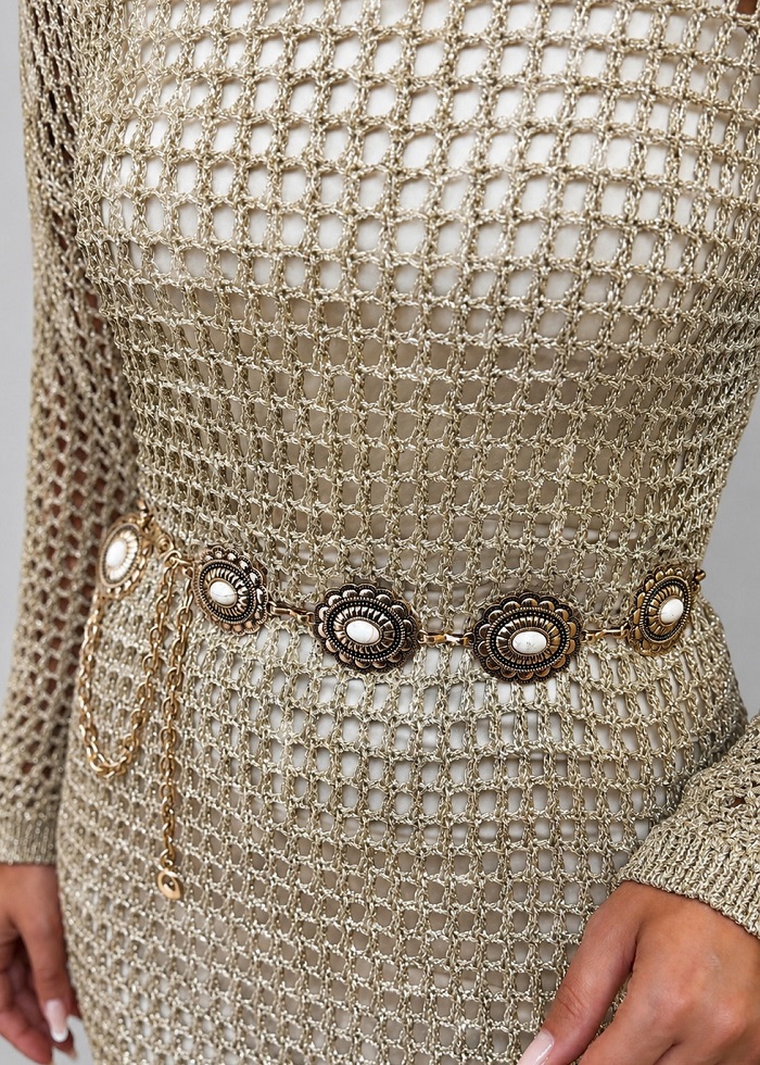Boho vintage ζώνη χρυσή
