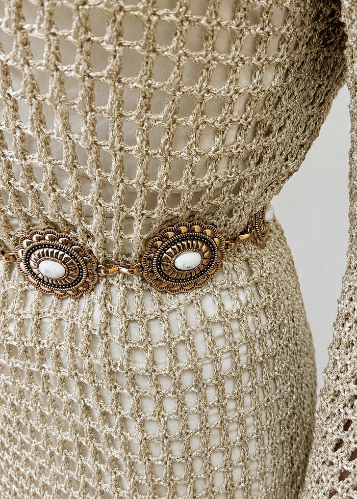 Boho vintage ζώνη χρυσή - Image 3