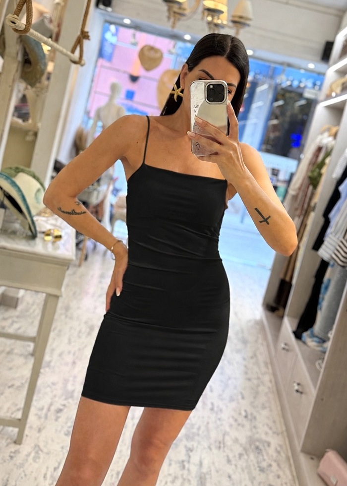 Lusi μεσοφόρι φόρεμα μαύρο