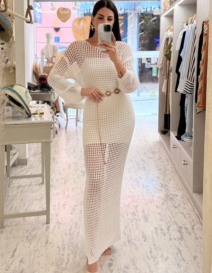 Chania φόρεμα διάτρητο - beachwear λευκό