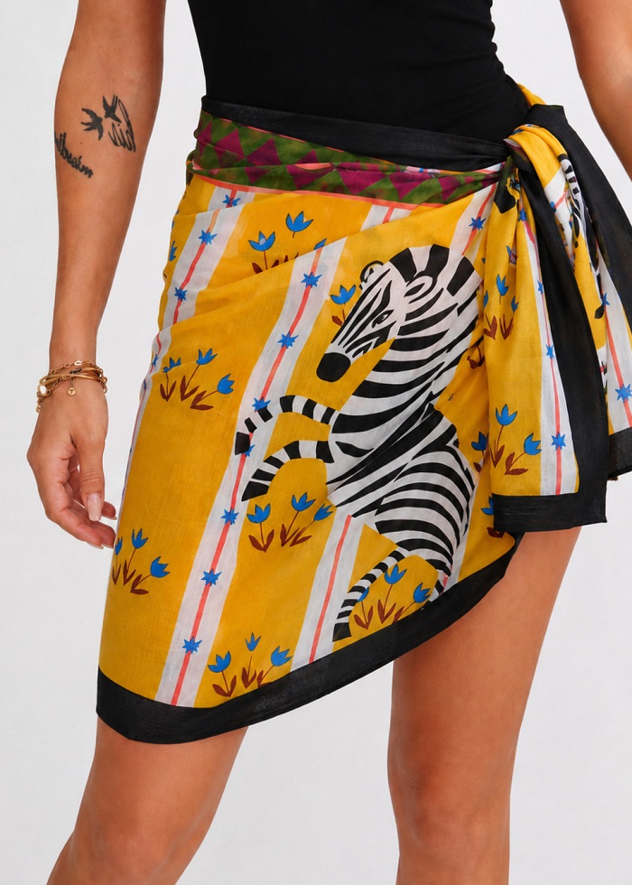 Jungle Zebra παρεό θαλάσσης