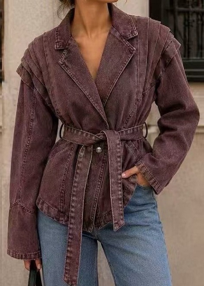 Monaco denim jacket καφέ - Image 3