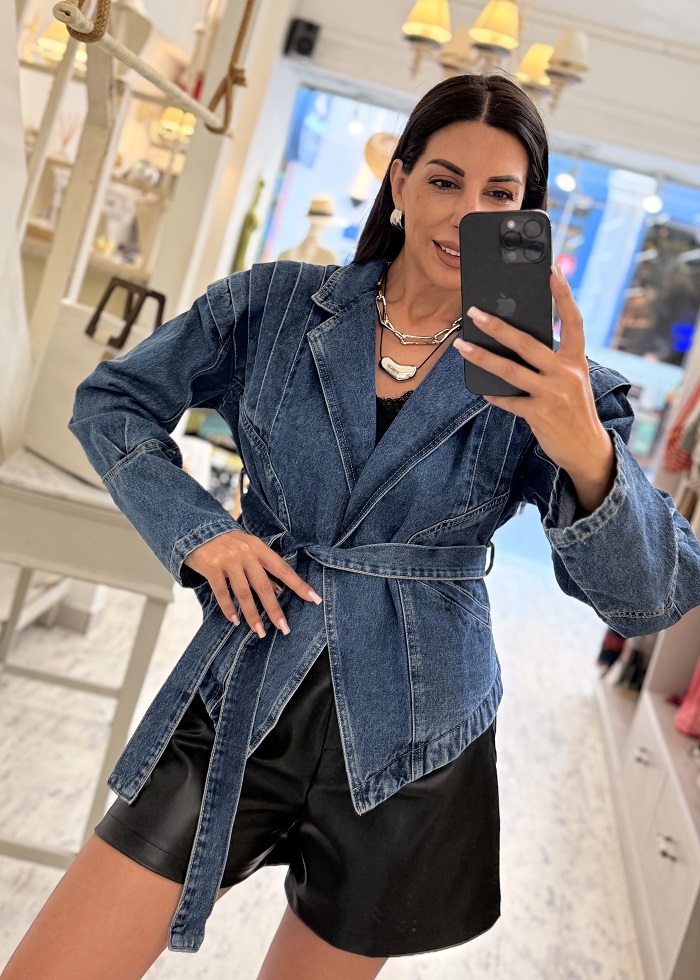 Monaco denim jacket μπλε