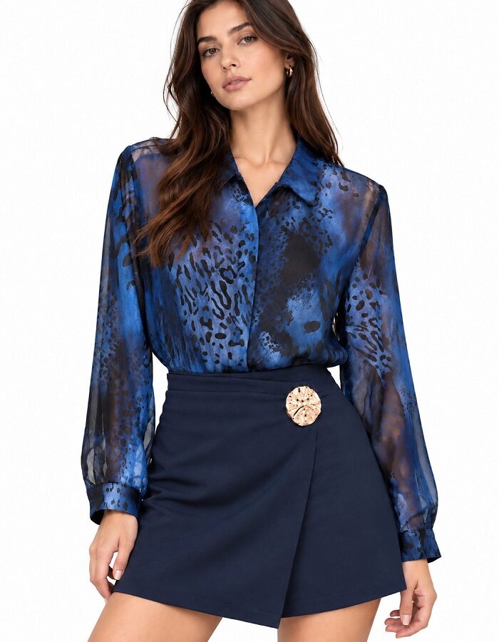 Jasmin πουκάμισο animal print μπλε