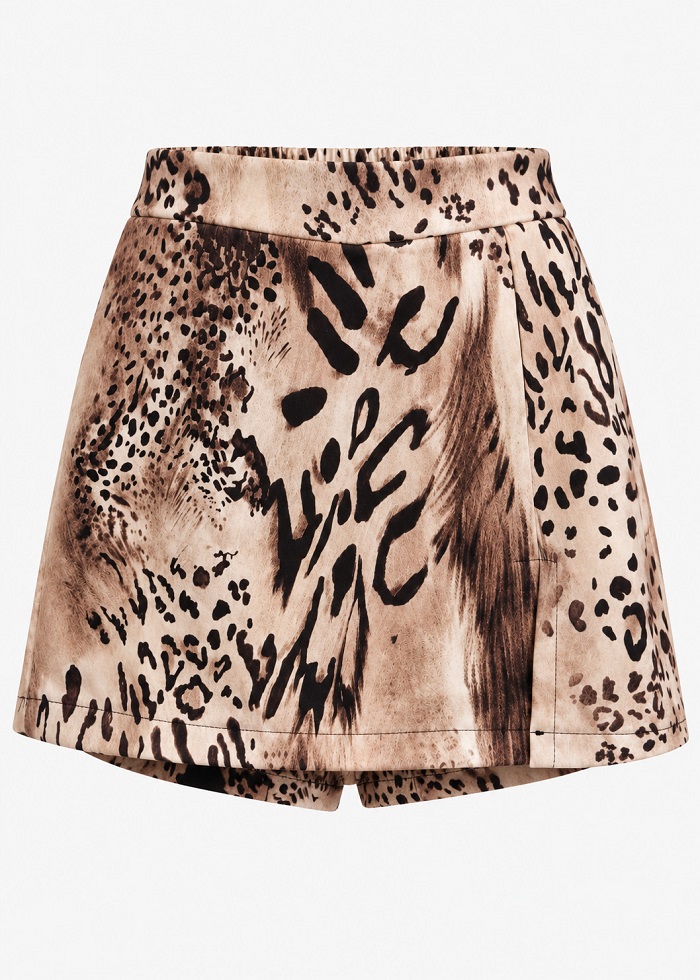 Jerry animal print φούστα/σορτς γήινες αποχρώσεις - Image 3